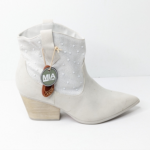 MIA Lauanne Ankle Booties, Silver, Women's 10 - Picture 2 of 7